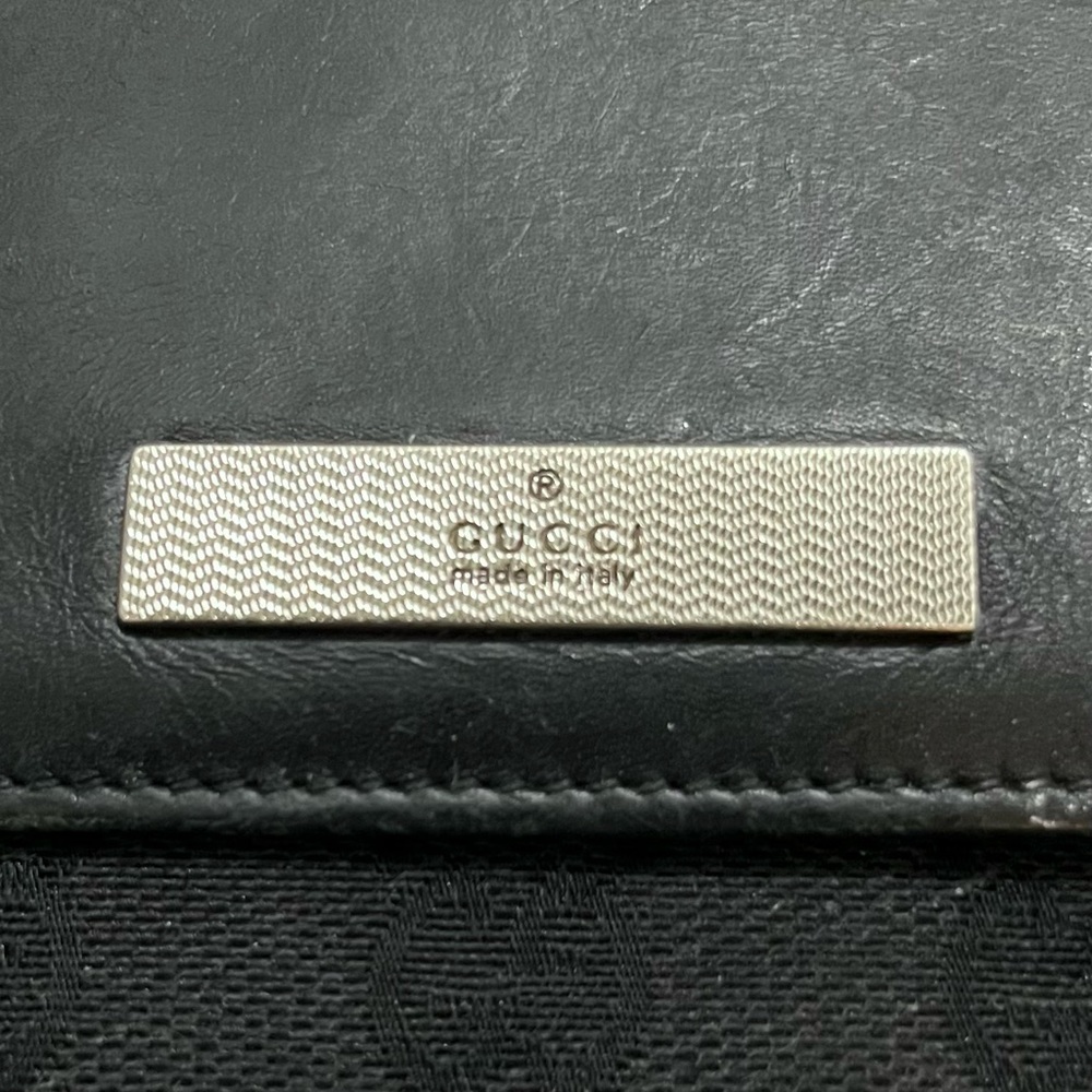 Gucci Vintage Black Leather & Canvas GG Print Small Unisex Bifold Wallet - Picture 3 of 15